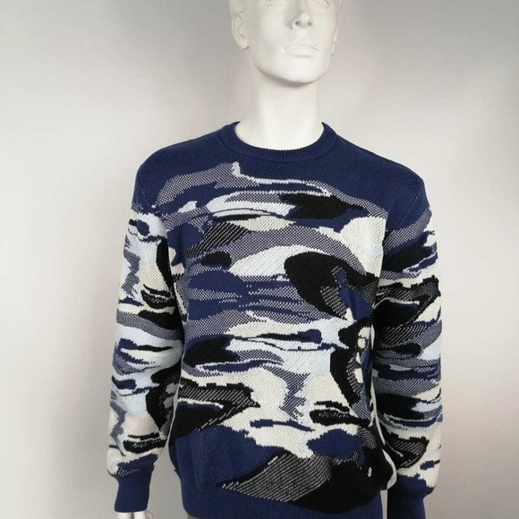 New Authentic Louis Vuitton Camo Pique Jacquard Crewneck Sweater - Picture 7 of 12